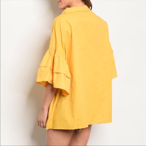 Yellow Bell Sleeve Top - Picture 2 of 2